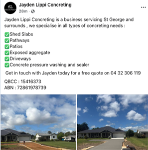 Jayden Lippi Concreting - St George